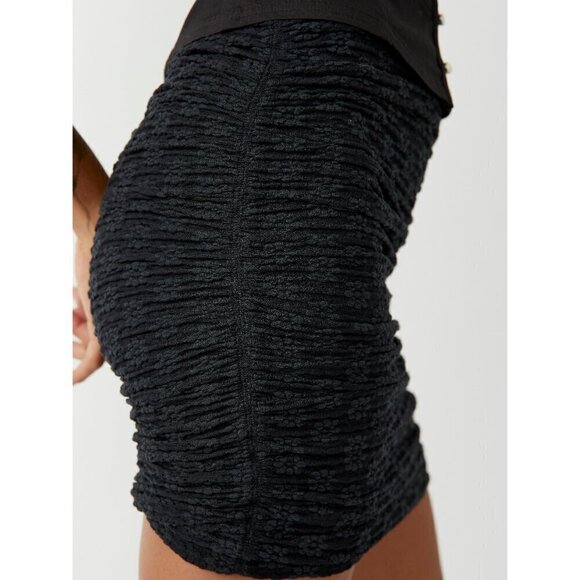 FREE PEOPLE Ona Convertible Ruched Skirt Top Black NEW! - Picture 5 of 7